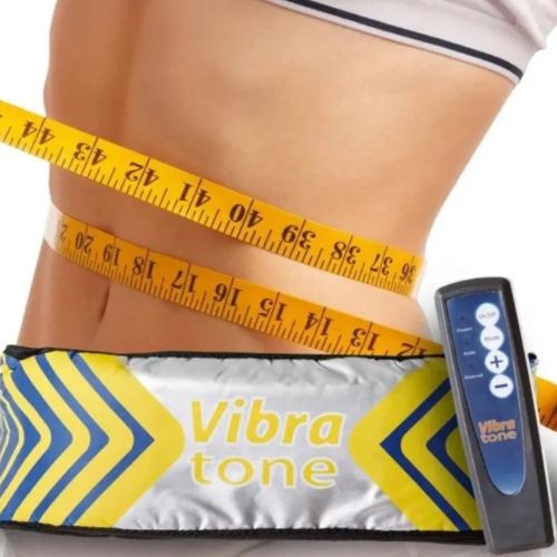 Массажный пояс для похудения Vibra Tone 12W электрический пояс-массажер для живота, боков и бёдер, антицеллюлитный вибромассажер с пультом управления