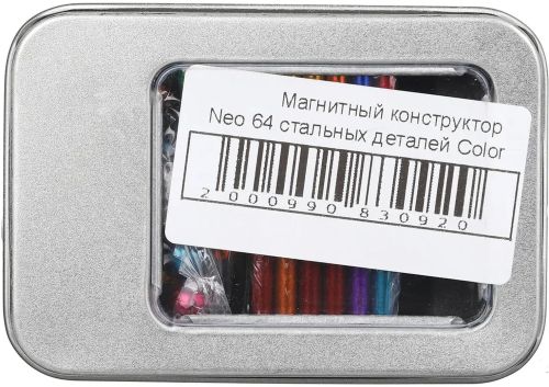 Цветной магнитный конструктор Buckyballs Buckybars Neo Mix Color 64 деталей, головоломка антистресс, 36 шт магнитные палочки и 28 шт. шарики Бакибарс