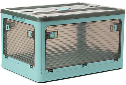 Складаний прозорий органайзер Joybos Foldable Storage Box 43х31х24 см розкладний пластиковий ящик на коліщатках для зберігання речей, одягу та постільної білизни