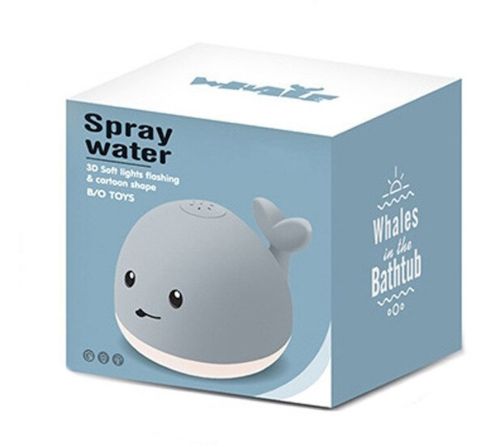 Дитяча іграшка для ванної світиться кит Spray Water Bath Toy з підсвічуванням і фонтаном, плаваюча іграшка Кит спрей з фонтанчиком для купання малюків