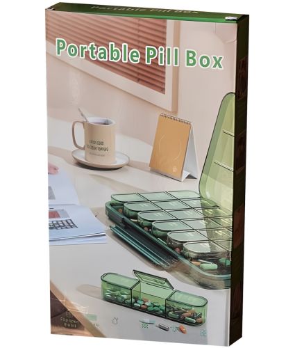 Органайзер для таблеток Portable Pill Box MSK-3516 на 21 ячейку, карманный контейнер для хранения лекарств на 7 дней, таблетница диспенсер на неделю