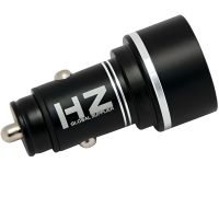 Автомобільний зарядний пристрій з вольтметром Car Charger HZ HC7 3.1 A, Адаптер для зарядки 2xUSB в прикурювач, Автозарядка з екраном Чорний