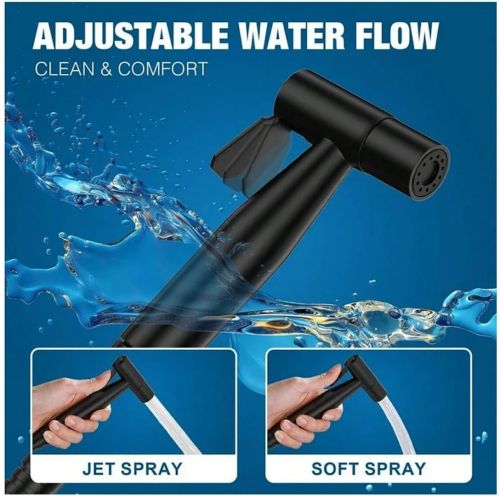 Ручний набір для біде Handheld bidet Sprayer Set AA6 - 14 Чорний змішувач лійка зі шлангом і кронштейном з нержавіючої сталі для гігієнічного душу