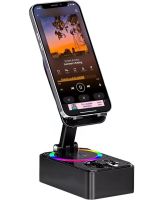 Держатель подставка для телефона с колонкой Microphone speaker set AND K18-2 Беспроводная Bluetooth колонка с держателем и 2 микрофонами для караоке