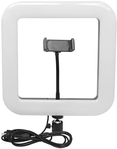 Квадратная кольцевая селфи лампа Square Light D35 28 см напольная светодиодная LED лампа с держателем для телефона для фото и видеосъемки USB