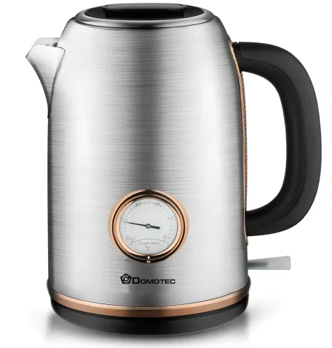 Електричний чайник Domotec MS-7849 на 1.7л настільний дисковий електрочайник Domotec 2200W з термометром і автоматичним відключенням від мережі