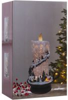 Новорічний музичний світильник XMAS WDL 21020b декоративна свічка зі сніговиками, настільний нічник зі світлодіодним підсвічуванням на батарейках USB