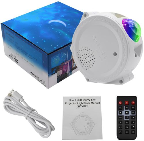 Проектор звездного неба Galaxy Projector Light KX-668RF светодиодный LED ночник с Bluetooth колонкой, таймером и пультом ДУ 20 режимов освещения RGB