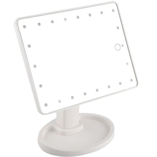 Косметичне сенсорне дзеркало для макіяжу Magic MakeUp Mirror обертається на 180 настільне дзеркало на підставці з підсвічуванням 22 LED USB біле