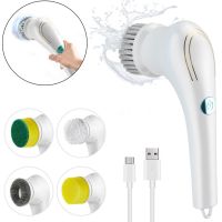 Электрическая беспроводная щетка Electric Cleaning Brush для мытья и уборки 5 в 1 Многофункциональная аккумуляторная USB щетка с насадками для чистки