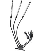 Светодиодная гибкая фитолампа Plant Grow Light L-3 на 3 ветки, лампа для выращивания комнатных растений и рассады Полный спектр USB с таймером