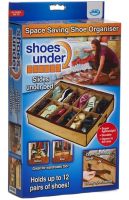  Органайзер для зберігання взуття Shoes Under на 12 пар взуттєвої ящик Шузандер чохол з відсіками в шафу для захисту від пилу і бруду Коричневий