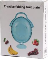 Складна тарілка для фруктів Creative Folding Fruit Plate багаторівнева Фруктовниця менажниця на 3 секції, розкладна підставка для закусок на кухню