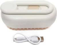 Паровая щетка для котов и собак Steamy Pet Brush E-W3317 электрическая расческа с распылителем пара для вычесывания шерсти животных USB XL-889