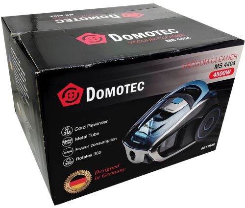 Контейнерний пилосос Domotec MS-4404 на 1.2 л 4500 W електричний циклонний пилосос без мішка з контейнером і насадками для сухого прибирання Синій