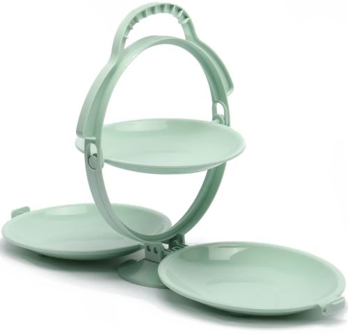 Складна тарілка для фруктів Creative Folding Fruit Plate багаторівнева Фруктовниця менажниця на 3 секції, розкладна підставка для закусок на кухню