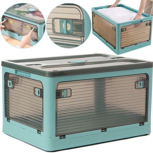 Складаний прозорий органайзер Joybos Foldable Storage Box 43х31х24 см розкладний пластиковий ящик на коліщатках для зберігання речей, одягу та постільної білизни