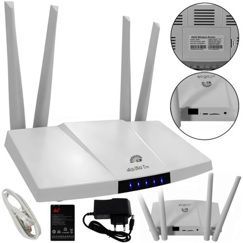 Беспроводной LTE маршрутизатор Dual Function B828 4G/5G 300 Мбит/с со слотом для SIM карты, аккумуляторный Wi-Fi роутер до 300Mb/s 4 внешние антенны