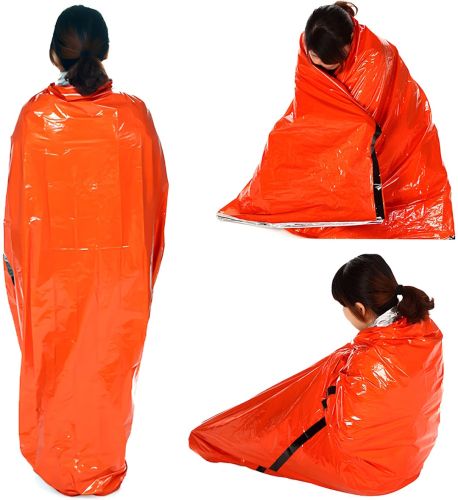 Аварійний спальний мішок Emergency Sleeping Bag багаторазовий водонепроникний рятувальний термомешок, спальник з фольги для екстремальних умов