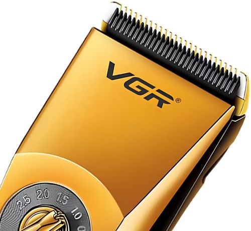Акумуляторна машинка для стрижки волосся VGR V-663 бездротовий тример зі змінними насадками і LED дисплеєм для окантовки бороди і вусів V663