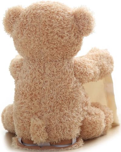М'яка дитяча іграшка Peekaboo Bear Плюшевий ведмедик 33 см музичний інтерактивний грає в хованки говорить ведмідь від 6 місяців Пікабу Бежевий 