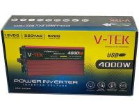 Автомобільний інвертор V-TEK VDK-4000W 12V - 220V з LED-екраном і USB роз'ємом, Авто перетворювач напруги струму від прикурювача і акумулятора