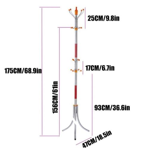 Підлогова вертикальна вішалка тринога Coat Rack для верхнього одягу 16 гачків, переносна розбірна металева стійка для сумочок і парасольок