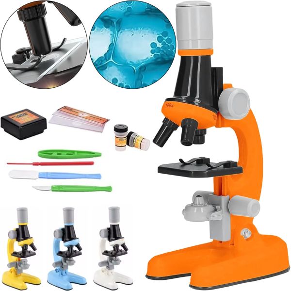 Дитячий мікроскоп Scientific Microscope OEM 1013A - 1 з зумом 1200х для наукових досліджень Лабораторія HA - 148 зі збільшенням і набором для дослідження