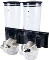 Настінний подвійний диспенсер для зберігання круп Double Dispenser 2 дозуючих циліндра, ємність для сипучих продуктів з дозатором і порційної чашею 