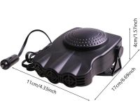 Автомобільний керамічний обігрівач салону від прикурювача Auto Heater HJ-704 Ceramic Fan 12 volt DC 150W автодуйка Тепловентилятор 150Вт Чорний