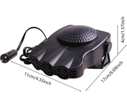 Автомобільний керамічний обігрівач салону від прикурювача Auto Heater HJ-704 Ceramic Fan 12 volt DC 150W автодуйка Тепловентилятор 150Вт Чорний
