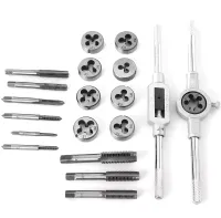 Набір мітчики і плашки Tap and Die Set M3-M12 20 штук комплект сталевих мітчиків і плашок для нарізування метричного різьблення в кейсі мічечок і лерка