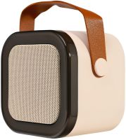 Дитячий бездротовий караоке Speaker K12 Bluetooth 2 в 1 Світлодіодна портативна колонка з мікрофоном, RGB підсвічуванням і Wi-Fi на акумуляторі Бежева