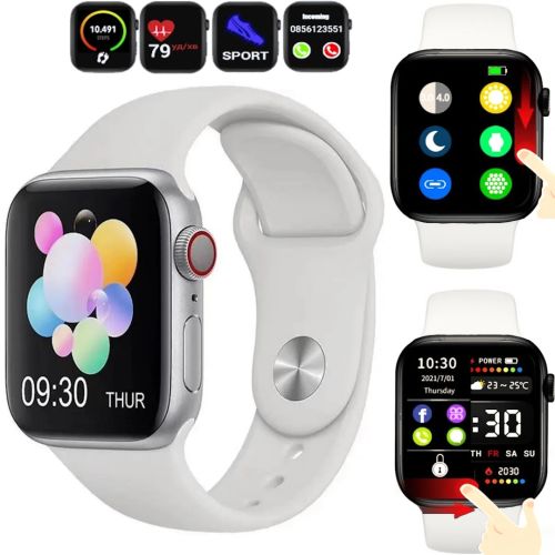 Розумні наручні смарт годинник Smart Watch F21 White голосовий виклик, функції фітнесу та здоров'я Bluetooth з бездротовою зарядкою IOS Android білі