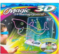 Магическая проекционная доска для рисования с 3D эффектом 3d Magic Drawing Board, детский развивающий стеклянный набор с LED подсветкой от 3-х лет