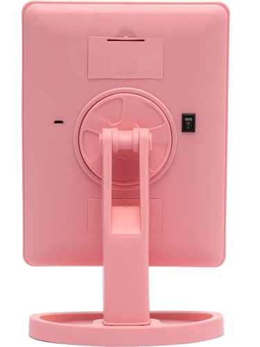 Косметичне сенсорне дзеркало для макіяжу Magic MakeUp Mirror обертається на 180 настільне дзеркало на підставці з підсвічуванням 22 LED USB Рожеве