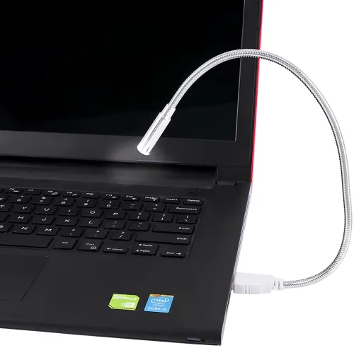 Гибка лампа USB LED Light 35 см для подсветки клавиатуры ноутбука , портативная металлическая подсветка на гибкой ножке для повербанка