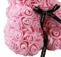 Маленький ведмедик з штучних 3D троянд Teddy Bear de Luxe 25 см Pink, Рожевий ведмідь Тедді