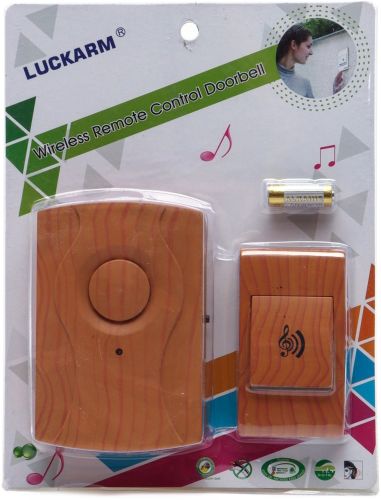 Дверний дзвінок Luckarm A601 від розетки 220v Brown бездротова кнопка передавач сигналу і приймач від мережі на 32 мелодії для вхідних дверей до 150 м