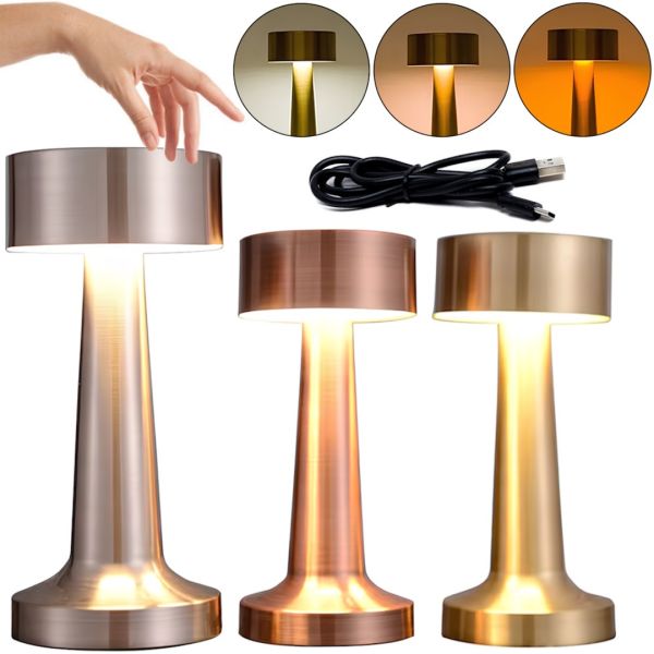 Світлодіодна настільна лампа гантеля Led Desk Lamp WC100G барний світильник нічник 3 режими світіння з сенсорним датчиком для спальні, ресторану, кафе