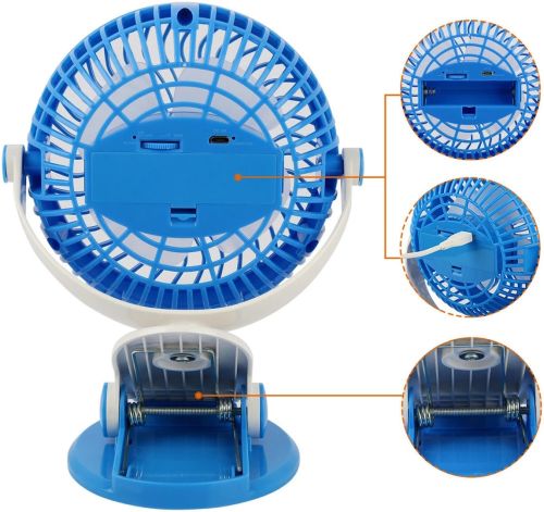 Настольный мини вентилятор с прищепкой Mini Fan MK-F168 портативный ручной охлаждающий вентилятор с зажимом на стол от аккумулятора и USB LY-582, WX-6503