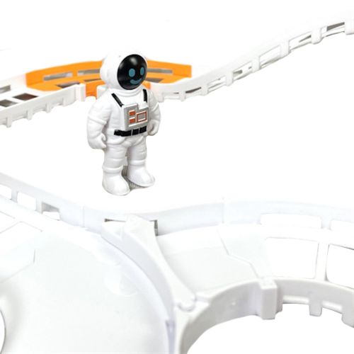 Конструктор космічний автотрек Outer Space Track LT243173 зі звуковими ефектами і світлом з шатлом, мостом і космонавтами 888-86 42 деталі Білий