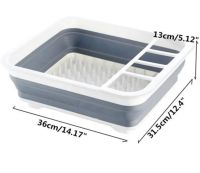 Складна кухонна сушарка для посуду Kitchen Craft Joseph Extend BN-090 розкладна, силіконова сушка для тарілок і кухонних приладів, піддон