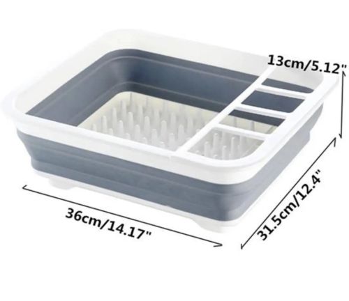 Складна кухонна сушарка для посуду Kitchen Craft Joseph Extend BN-090 розкладна, силіконова сушка для тарілок і кухонних приладів, піддон