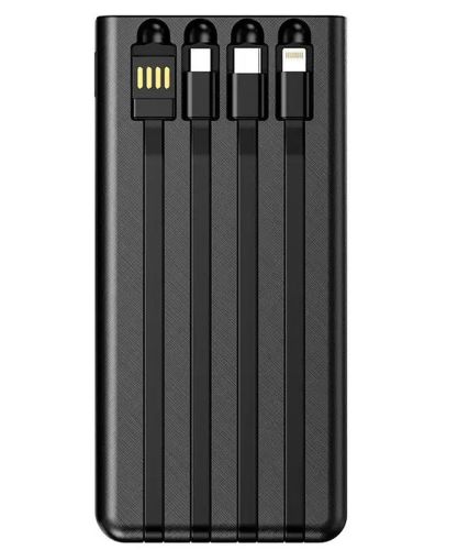 Зарядний пристрій Power bank YM-485 Solar 10000 mAh C набором кабелів 4в1 зовнішній акумулятор на сонячній батареї Type - C MicroUSB Lightning