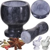 Ручная мраморная ступка с двухсторонним пестиком Frico FRU-059 для измельчения и перетирания специй, перца и семян, Толкушка из натурального камня