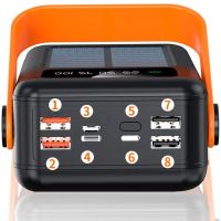 Портативний зарядний пристрій Power Bank Voltronic YM - 635cx 50000mAh з сонячною панеллю і ліхтариком Solar зовнішній акумулятор повербанк для зарядки