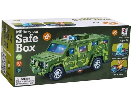 Дитяча скарбничка сейф Military car Safe Box YJ847 купюроприймач, банкомат, електронна Військова машинка для грошей з кодовим замком на батарейках