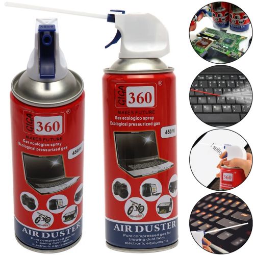 Очищуючий балон зі стисненим повітрям Giga 360 Air Duster Q24 450 мл пневматичний повітряний Очищувач для чищення техніки та електронних пристроїв