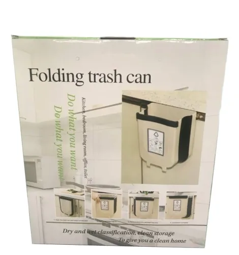 Складне навісне відро для сміття контейнер на двері Foltable Trash Bin Can в кухню або ванну, Розкладне відро бак для сміття на дверцята Біле